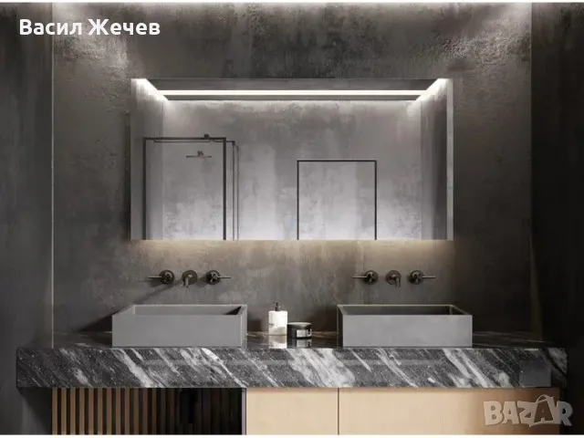 Огледало за баня 80 х 70 см, Правоъгълна форма с LED осветление, снимка 1