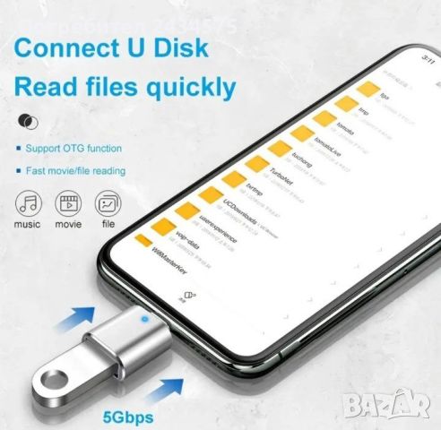 USB 3.0 to Type C Adapter, снимка 2 - Кабели и адаптери - 46698851