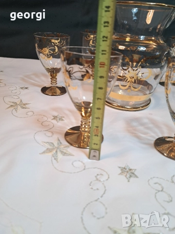 български луксозен сервиз за вино с позлата 27/5, снимка 10 - Сервизи - 51780820