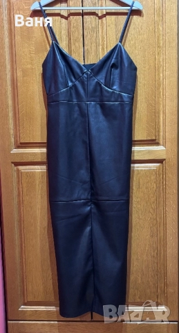 Кожена рокля с етикет, снимка 2 - Рокли - 52923607