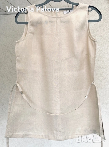 Елегантна ленена блуза/топ без ръкави L’EQUIPE PLUS Италия, снимка 4 - Корсети, бюстиета, топове - 53978957