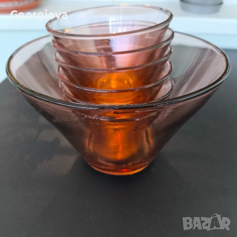 Комплект от 6+1 стъклени купички., снимка 6 - Съдове за готвене - 50160280