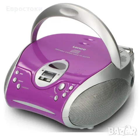 Детски CD плейър Lenco SCD24, CD радио бумбокс, HiFi система, Boombox, FM радио тунер, памет за песн, снимка 6 - Музикални играчки - 48827235