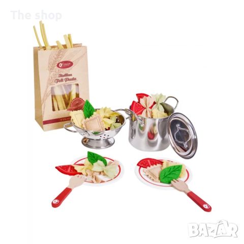 Детски дървен готварски комплект - паста (004)