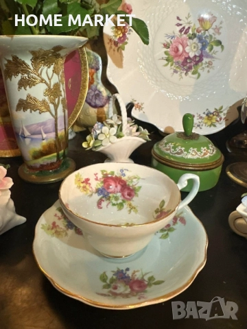 E.B. FOLEY England  Circa 1937 - великолепен двоен сет в млечно синьо , снимка 4 - Сервизи - 52584296