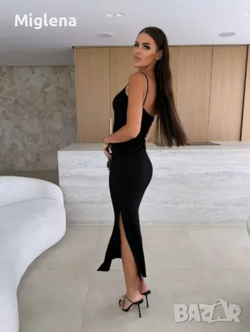 Дълга рокля с цепка , снимка 2 - Рокли - 50416673