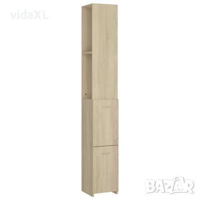 vidaXL Шкаф за баня, сонома дъб, 25x26,5x170 см, инженерно дърво(SKU:808434