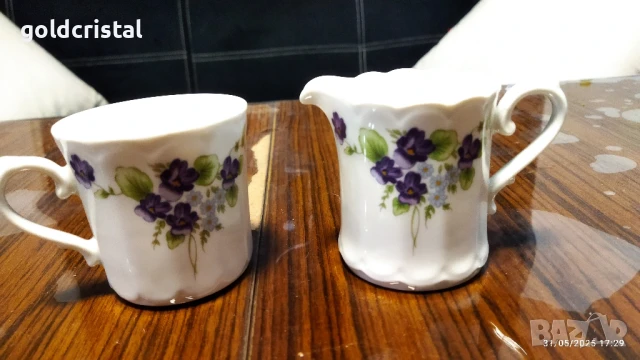 стар немски порцелан чаша за чай и латиера 