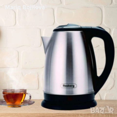 Електрическа кана, 1800W, 1.8л., Корпус неръжд. стомана, S/S, Инокс/Черен, Червен металик, снимка 2 - Кани - 53392736