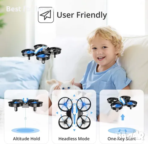 Дрон Holy Stone HS210 Mini Drone RC Nano Quadcopter, снимка 6 - Влакчета, самолети, хеликоптери - 46999158