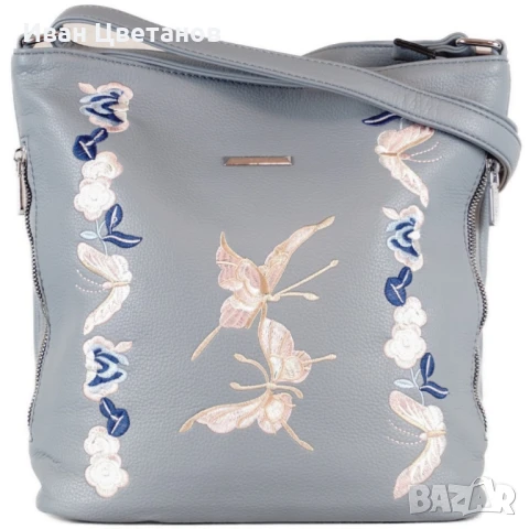 Нежна дамска чанта с флорална бродерия, снимка 5 - Чанти - 50869947
