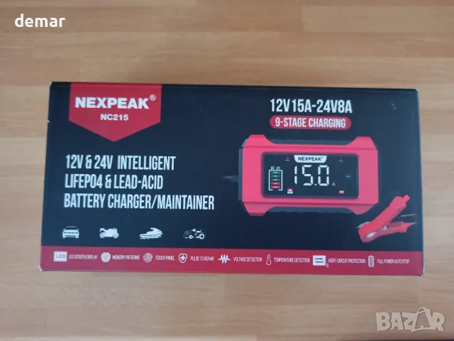 NEXPEAK 12V 15A/24V 8A Автоматично интелигентно зарядно устройство за акумулатори, снимка 10 - Аксесоари и консумативи - 47003379