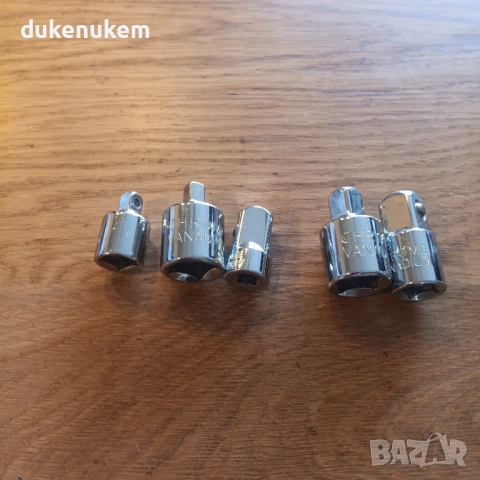 Комплект адаптери за вложки 1/4", 3/8", 1/2" – 5 броя Cr-V стомана, снимка 8 - Други инструменти - 53131120