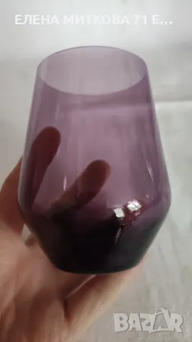 Комплект за пунш/компот или каквото си решите от цветно кристално стъкло в наситено лилаво, снимка 9 - Сервизи - 49611443