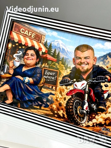 Карикатура- снимка с рамка, снимка 2 - Картини - 53749994