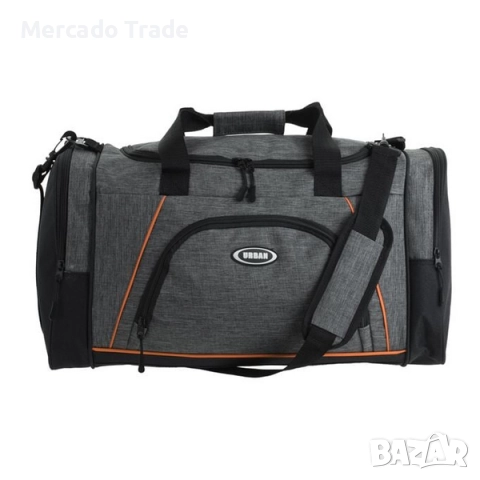Сак за пътуване Mercado Trade, С джобове и презрамка, Сив, снимка 2 - Сакове - 52240661