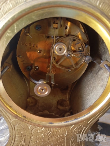 Комплект часовник със свещници рококо, снимка 5 - Антикварни и старинни предмети - 54212657