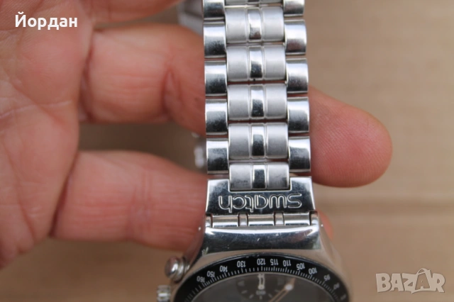 Мъжки стоманен хромиран часовник ''Swatch'' , снимка 5 - Мъжки - 54149922