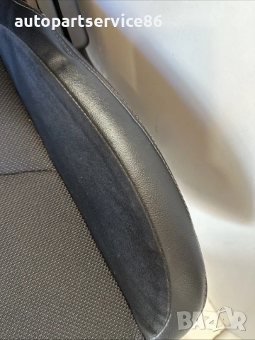 Предна лява седалка черна кожа и плат за Peugeot 4007 2.2 HDI (2009), снимка 3 - Части - 53656078