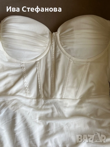 Нова етикет парти коктейлна официална бяла еластична рокля тип корсет , снимка 7 - Рокли - 37464869