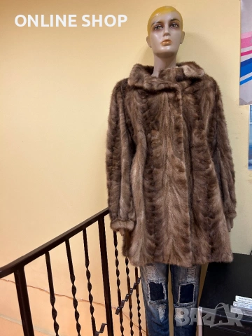 Дамско кожено палто от норка визон, снимка 7 - Якета - 53065948