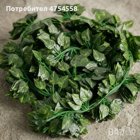 Комплект 5 бр. изкуствен бръшлян обща дължина 11.5 м – реалистична висяща декорация за стена, снимка 2 - Декорация за дома - 54159268