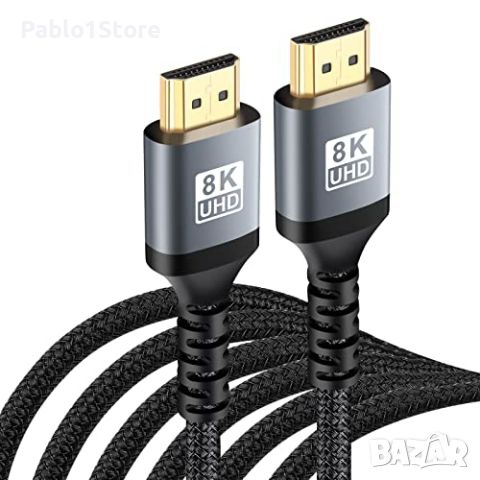 HDMI кабел 8К 3 метра
8K@60 HDMI кабел 10FT/3M, 48Gbps 2.1 Високоскоростен HDMI, снимка 4 - Кабели и адаптери - 46686318