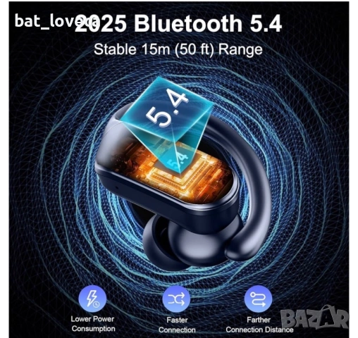 НОВИ Безжични спортни слушалки  Ordtop T8 с дълбок бас 70H, водоустойчиви, IPX8, ENC, , снимка 2 - Слушалки и портативни колонки - 53751034