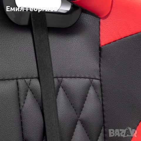 Ергономичен геймърски стол с функция за масаж и подложка за крака - червен, снимка 6 - Столове за офис - 53238046