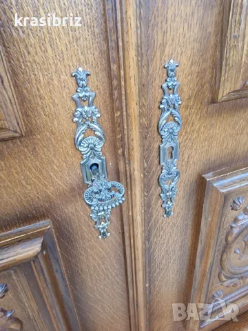 Масивен Шкаф с Дърворезба- внос от Германия! , снимка 8 - Шкафове - 50188257