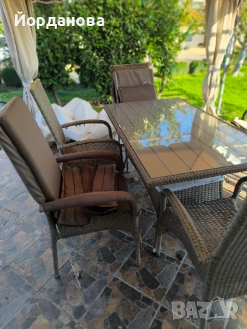 Градинска маса и столове имитация ратан, снимка 6 - Градински мебели, декорация  - 53829614