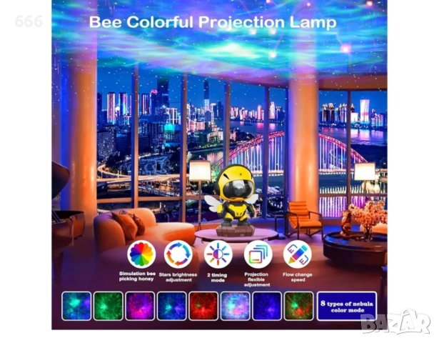 Нощна лампа-проектор Star Galaxy, снимка 4 - Други - 54064121