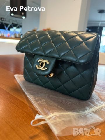 Chanel twist olive дамска мини чанта 20см., снимка 2 - Чанти - 46389706