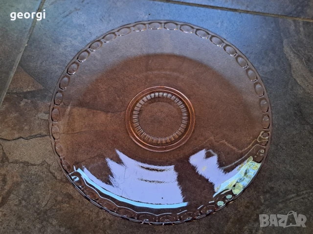 стъклен поднос цветно розово стъкло     26/2, снимка 5 - Аксесоари за кухня - 50598302