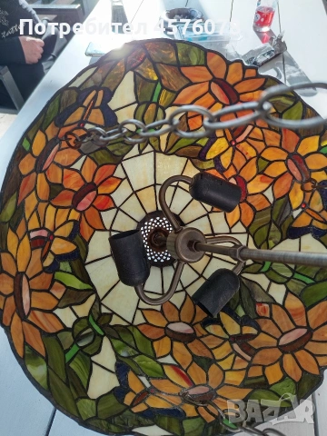 полюлей и стъклен абажур тип тифани, снимка 7 - Декорация за дома - 53832822