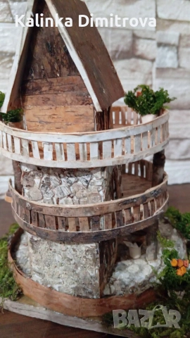 Къща с цветя на три нива-ръчна изработка., снимка 14 - Декорация за дома - 53055284