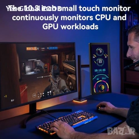 10.3" Touch монитор 1920x720 IPS HDMI USB-C, снимка 6 - Монитори - 53615409