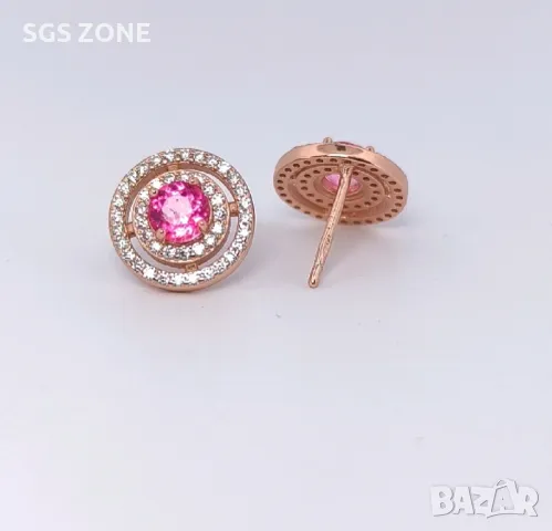 Сребърни Обеци с Топаз, снимка 6 - Обеци - 49823952