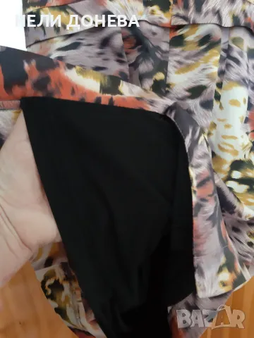 Красива Рокля на Rosi Fashion Цветна с Черна Дантела!НОВА с Етикет!№46, снимка 4 - Рокли - 50277455