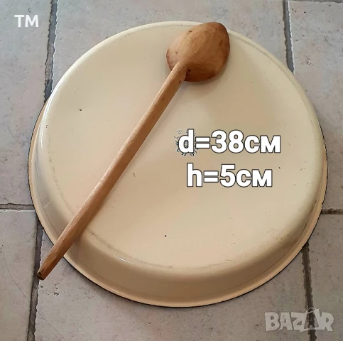 Голяма тава от едно време + дървена бъркалка + подарък разклонител, снимка 2 - Съдове за готвене - 51026417