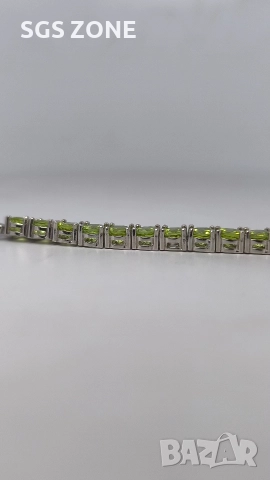 СРЕБЪРНА ГРИВНА 925 С НАТУРАЛЕН ПЕРИДОТ, снимка 16 - Гривни - 52709167