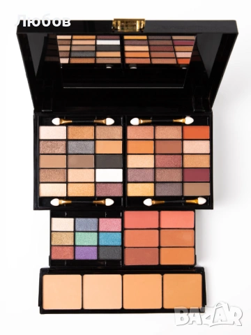 Професионален комплект грим Miss Rose – многофункционална палитра с огледало, снимка 11 - Декоративна козметика - 53912279