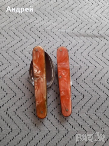 Стари сгъваеми вилица и лъжица П.Денев, снимка 2 - Други ценни предмети - 53367685