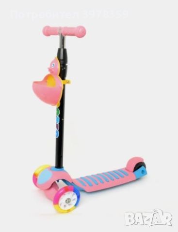 Детски скутер с LED светещи колела, снимка 5 - Скутери и тротинетки - 45573231