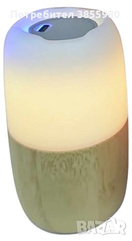 Преносима светеща колонка от бамбук с LED светлини
