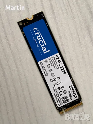 Crucial P2 M.2 2280 NVMe SSD 2TB 2000GB, снимка 1 - Твърди дискове - 47039426