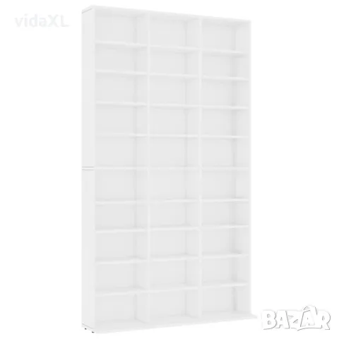 vidaXL Етажерка за компактдискове бяла 102x16x177,5 см(SKU:801778, снимка 1 - Други - 48057551