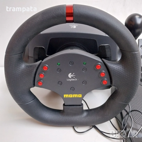 НАЙ ДОБРАТА ОФЕРТА Волан с педали Logitech MOMO Racing Force , снимка 3 - Аксесоари - 52705694