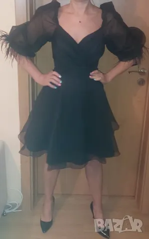 Официална  рокля с пера Fervente , снимка 2 - Рокли - 41938322