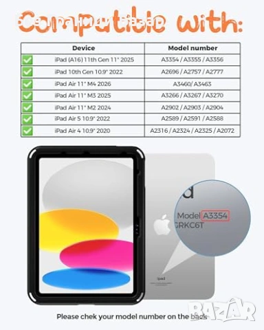 Нов Детски калъф за iPad 10th Gen Air 11 удароустойчив с дръжка eva кейс, снимка 2 - Друга електроника - 53839319